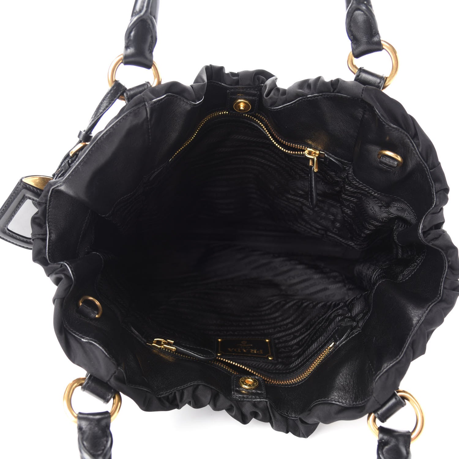 Prada Tessuto Nylon Jacquard Logo Tote Black 5 of 11