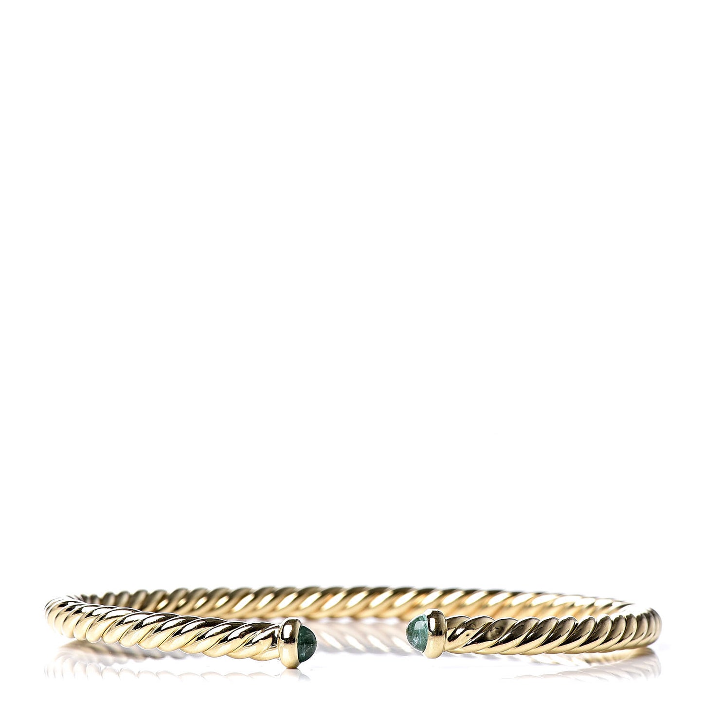 18K Yellow Gold Emerald 4mm Cablespira Bracelet