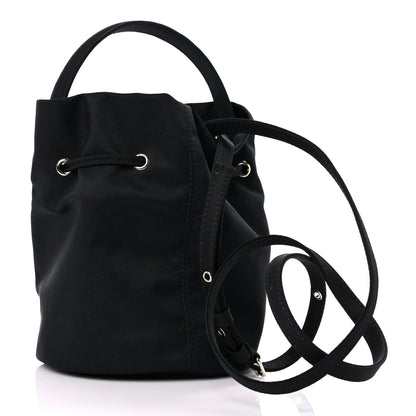 Balenciaga Recycled Sport Nylon Logo Embroidered Wheel Drawstring Bucket Bag XS Black 3 of 10