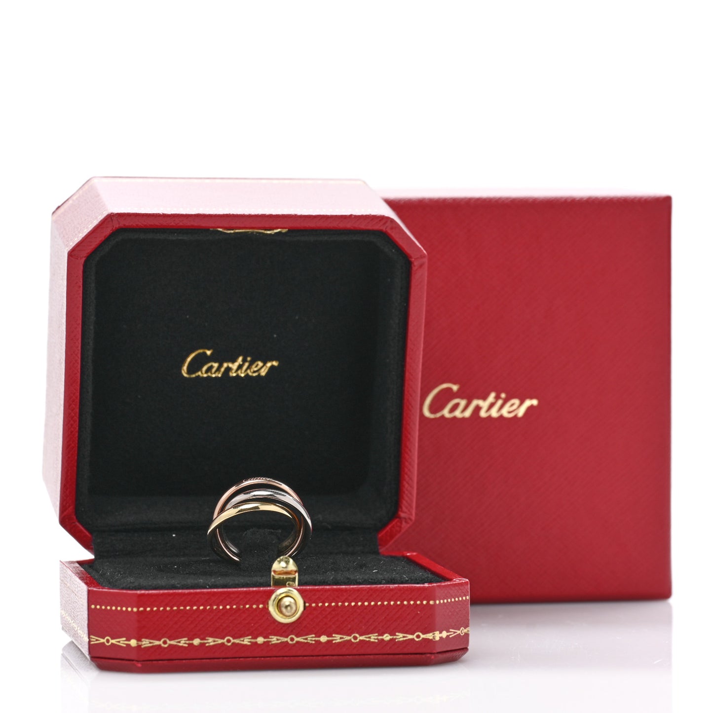 18K Pink Yellow White Gold Small Trinity Ring 48 4.5