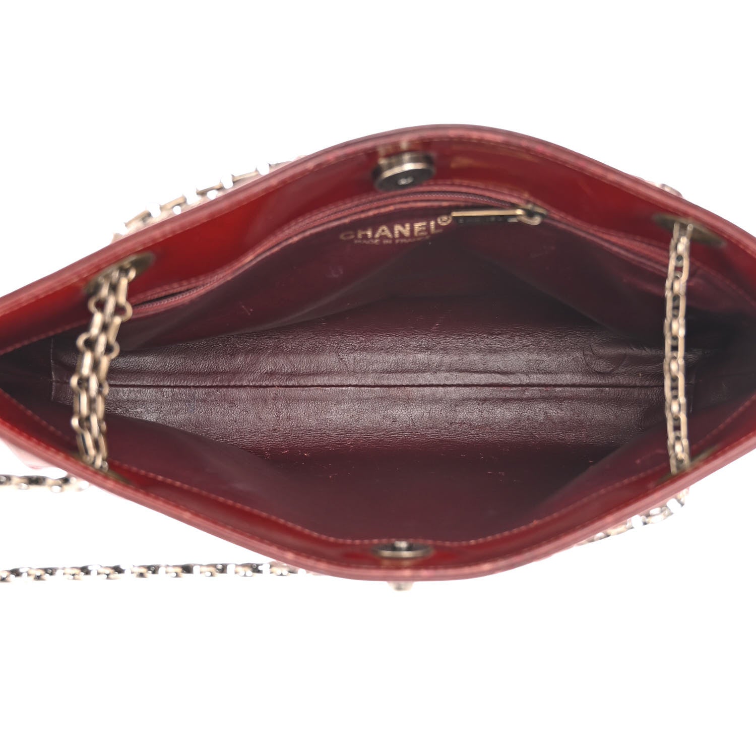 Chanel Patent Bijoux Chain Shoulder Bag Rust Red 5 of 15