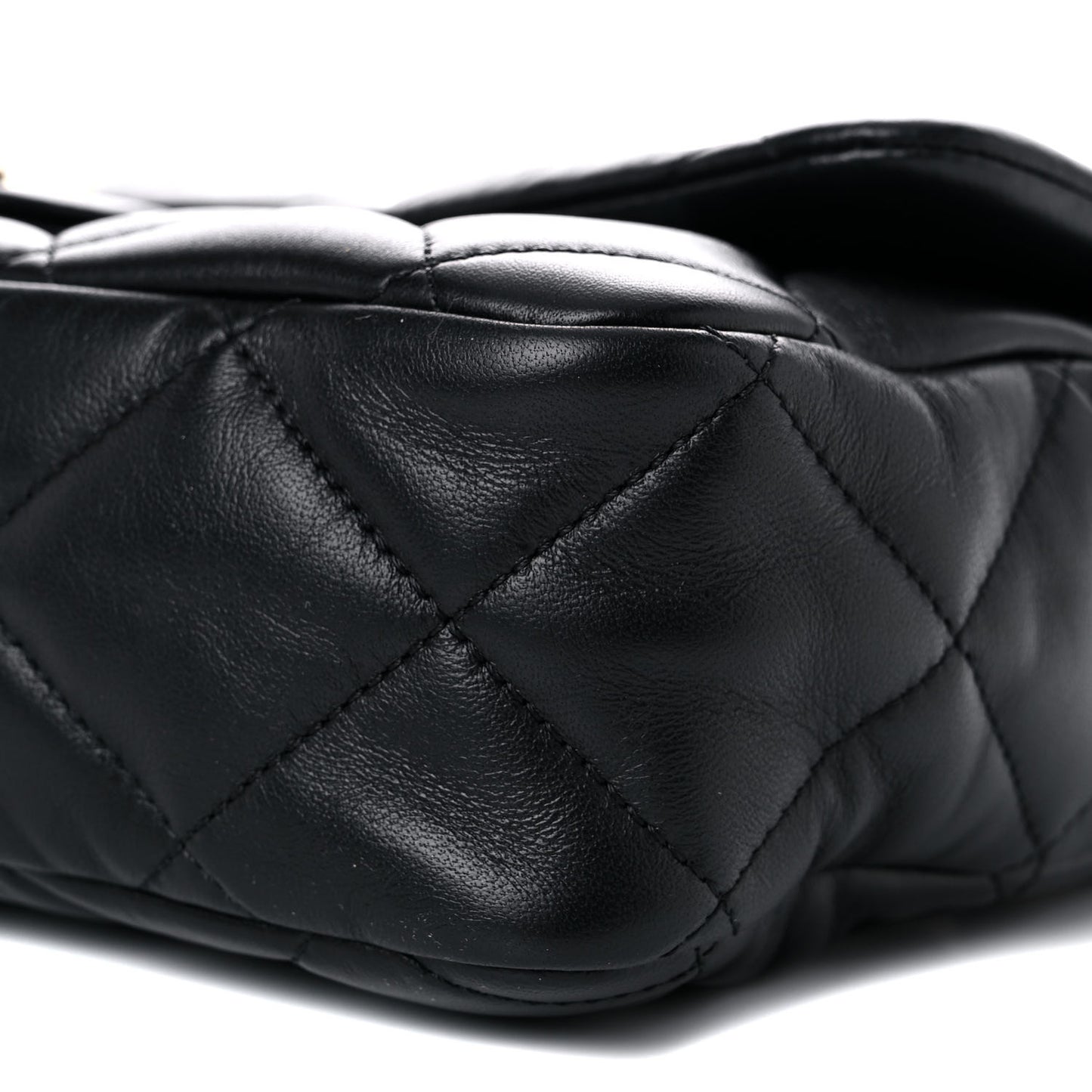 Lambskin Quilted Large CC Funky Town Flap Black