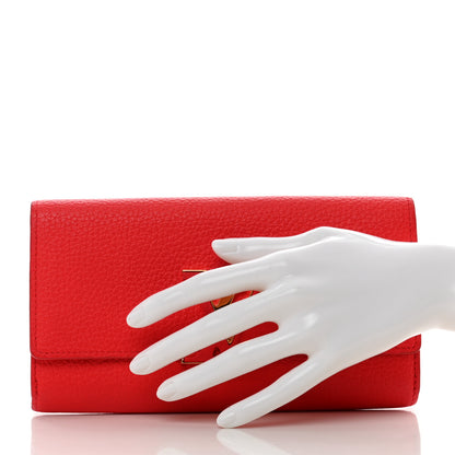 Louis Vuitton Taurillon Capucines Wallet Rubis 2 of 8