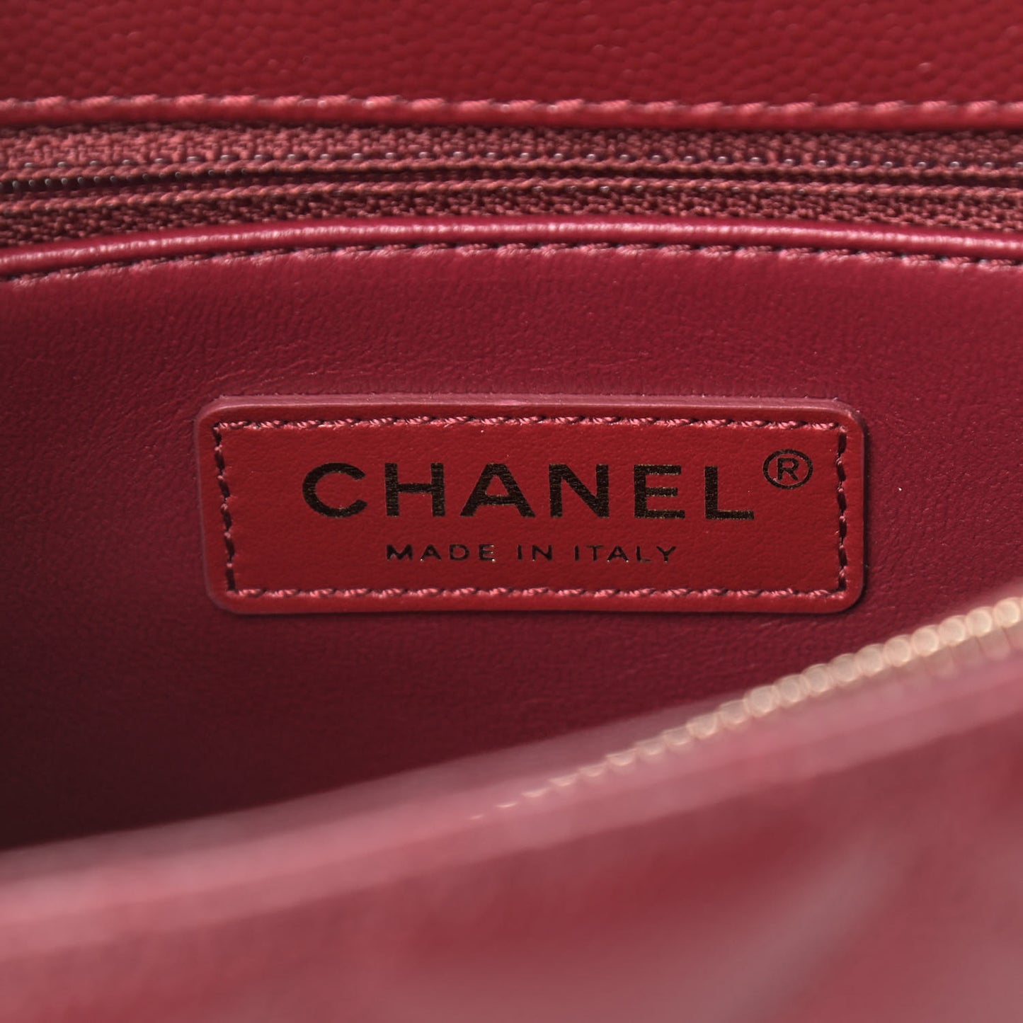 Caviar Lizard Embossed Quilted Small Coco Handle Flap Burgundy