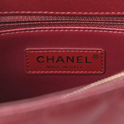 Chanel Caviar Lizard Embossed Quilted Small Coco Handle Flap Burgundy 6 of 9
