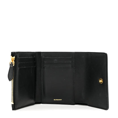 Burberry Grainy Calfskin Vintage Check Small Folding Wallet Archive Beige Black 5 of 6