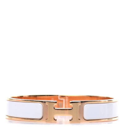 Hermes Enamel Narrow Clic Clac H Bracelet GM White 1 of 6