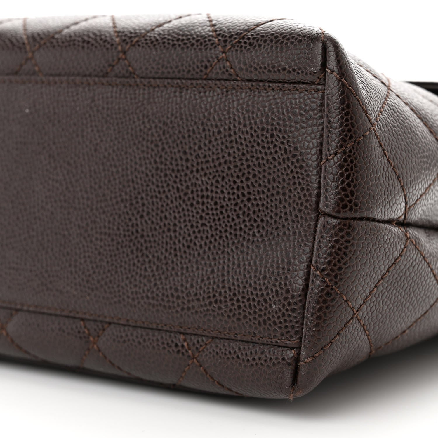 Chanel Caviar Quilted Jumbo Kelly Flap Brown 9 of 10