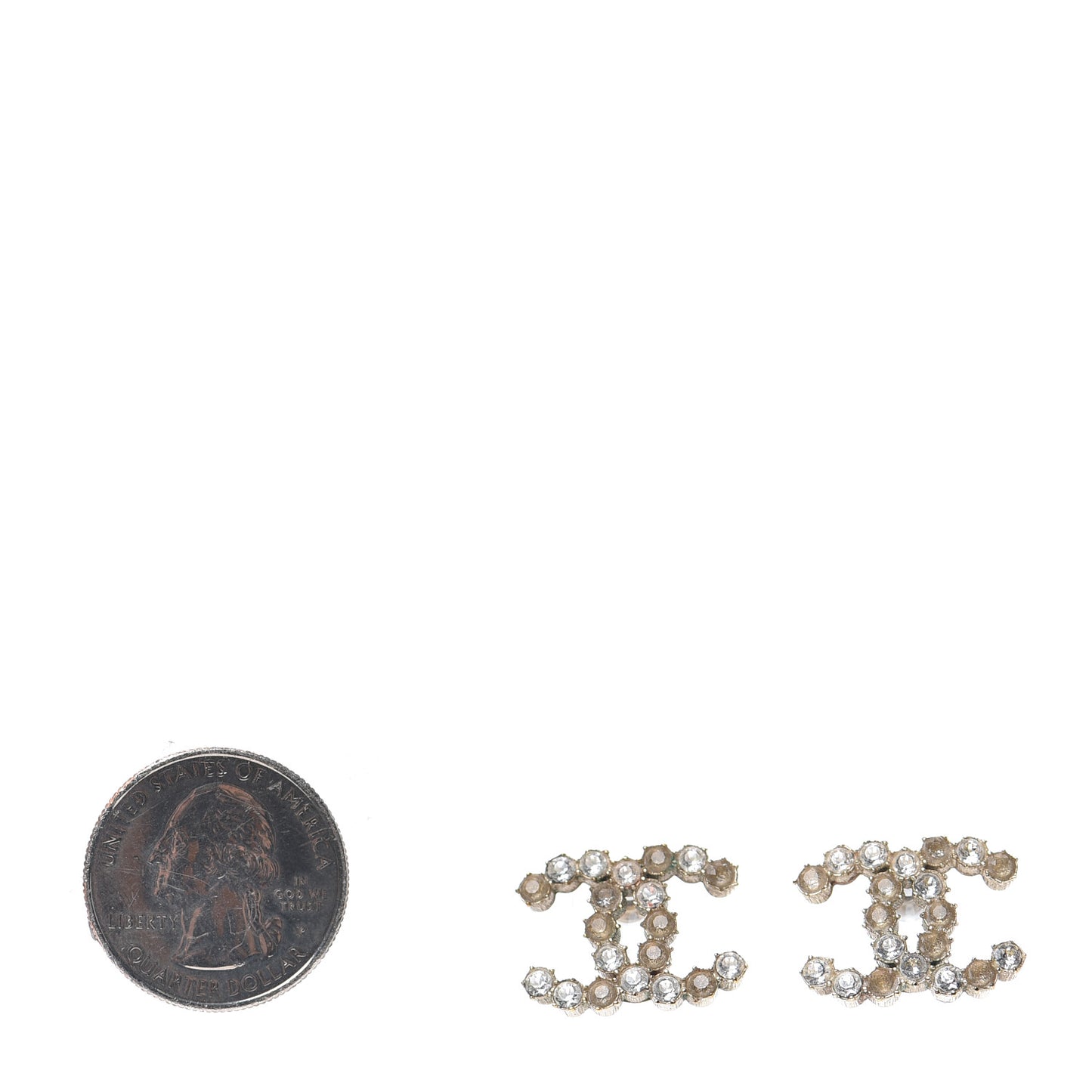 Crystal Poured Glass CC Earrings Gold Brown