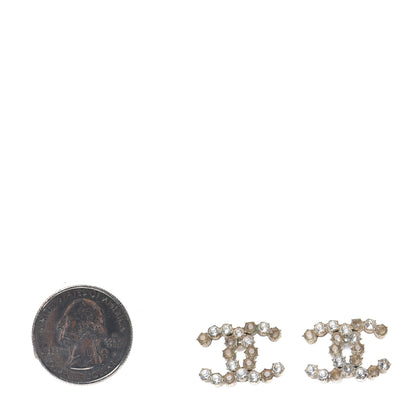 Chanel Crystal Poured Glass CC Earrings Gold Brown 2 of 4