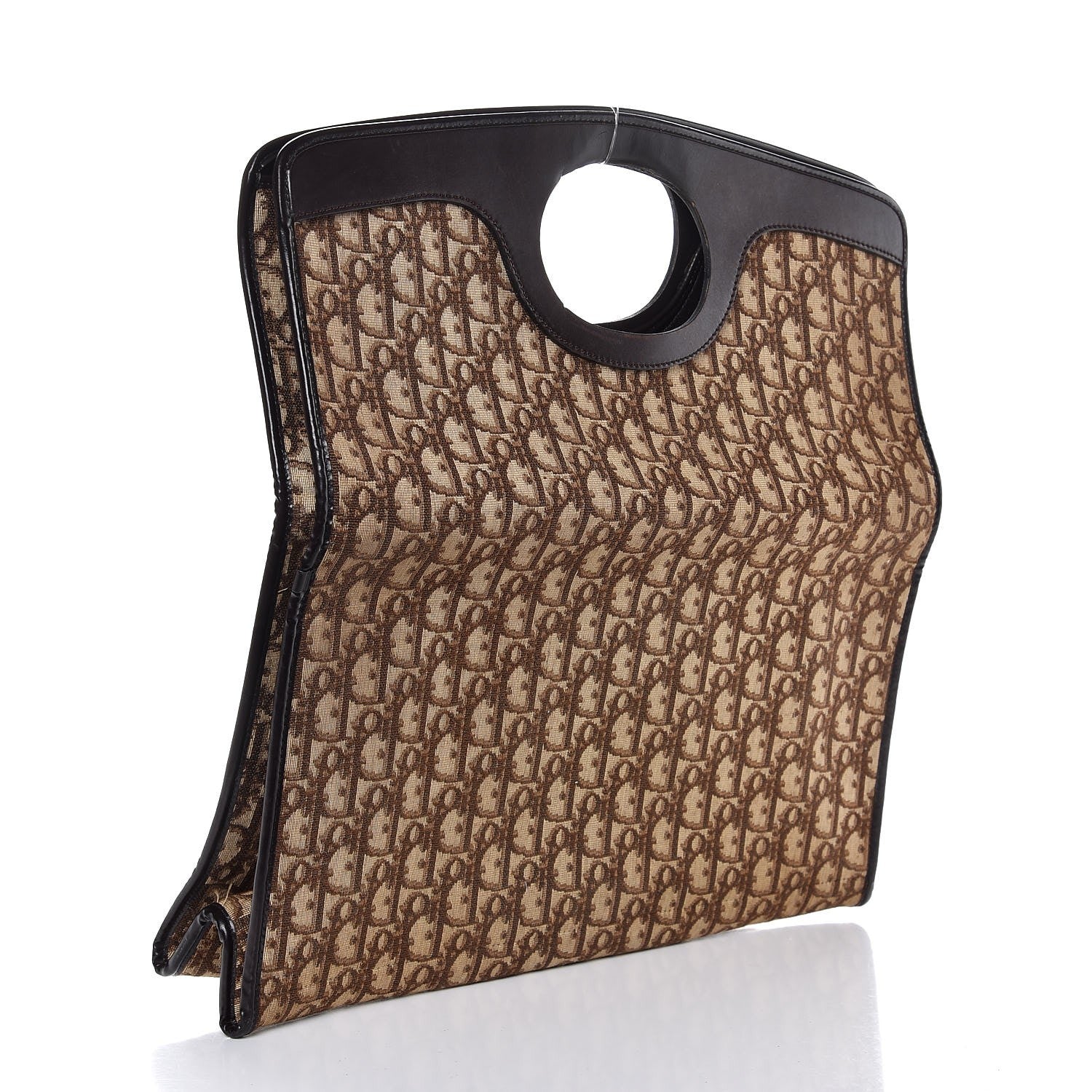 Christian Dior Monogram Fold Over Clutch Brown 4 of 8