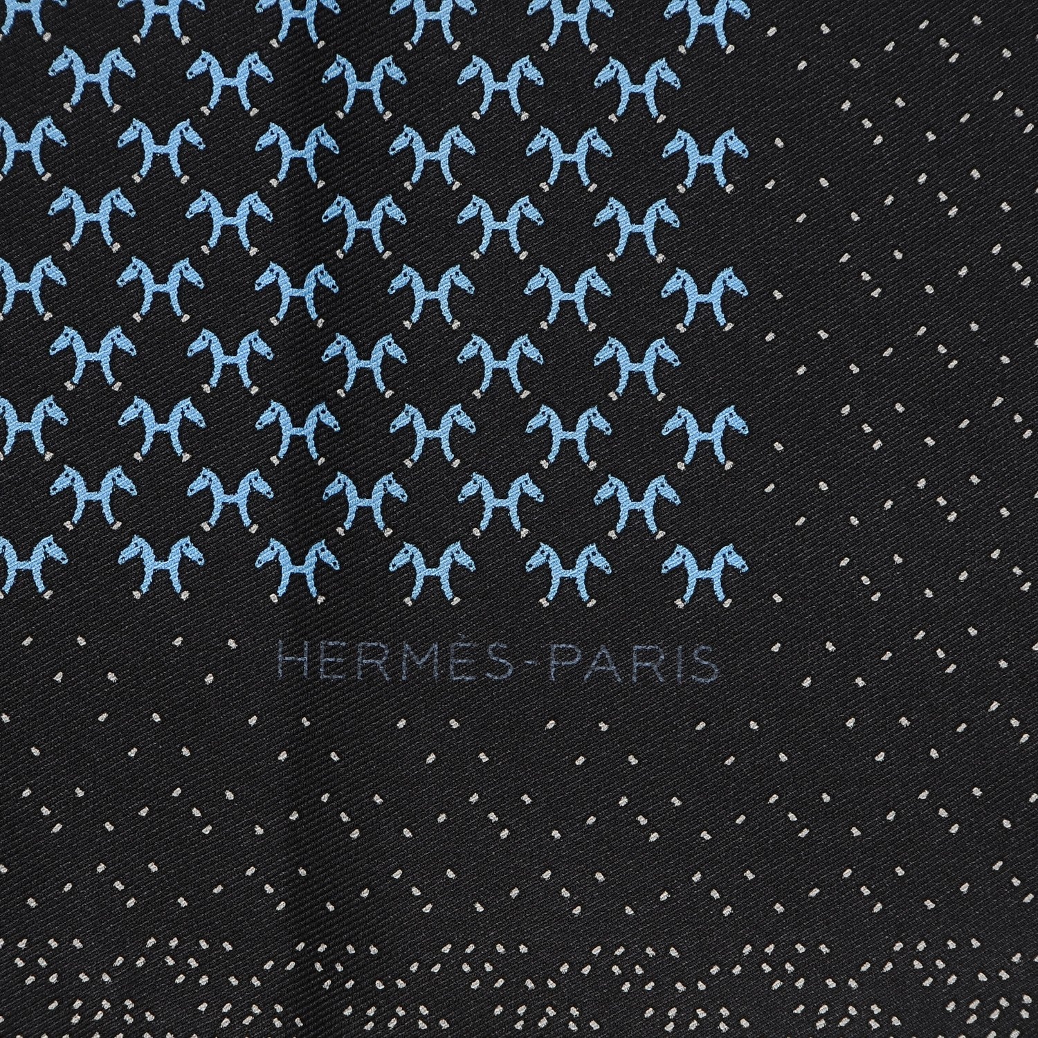 Hermes Silk Indian Horse Pocket Square Anthracite Ciel Gris 2 of 5