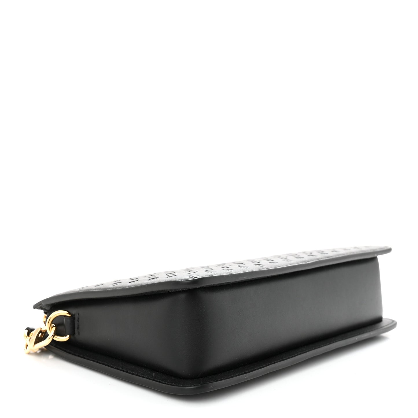 Calfskin Nanogram Embossed Lexington Pouch Black