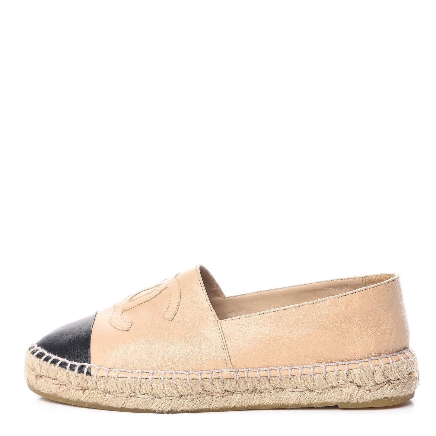 Lambskin CC Espadrilles 38 Beige Black
