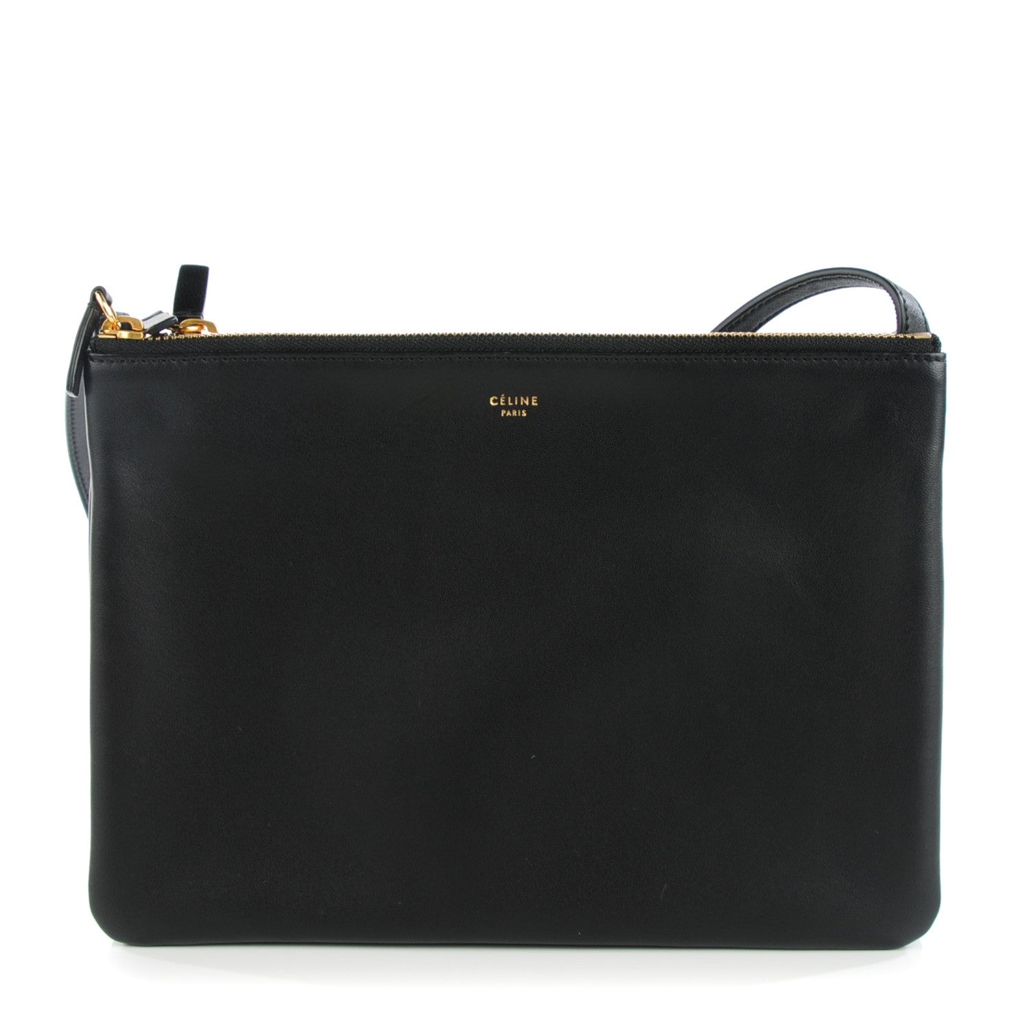 Celine Lambskin Large Trio Crossbody Bag Black 1 of 8