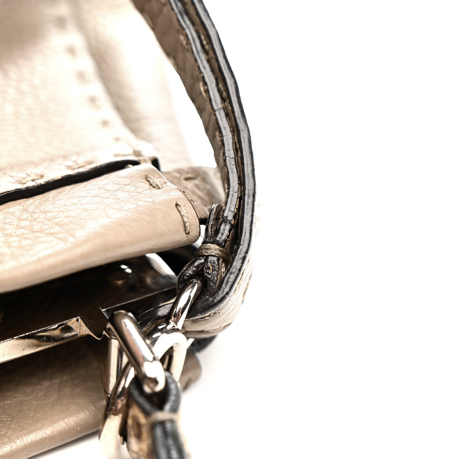 Fendi Cuoio Romano Snakeskin Selleria Mini Peekaboo Iconic Satchel Roccia Corda 14 of 17