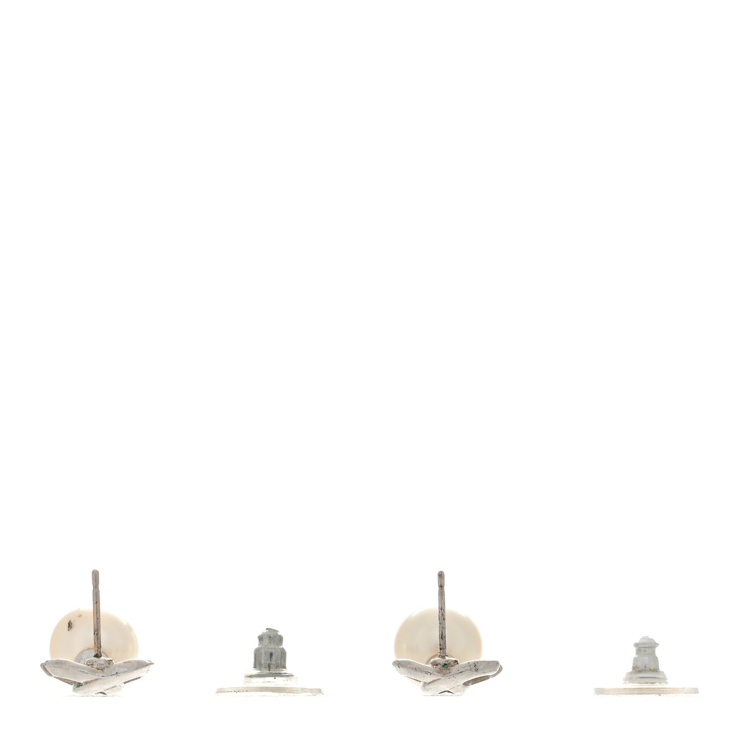 CC Pearl Drop Earrings Silver