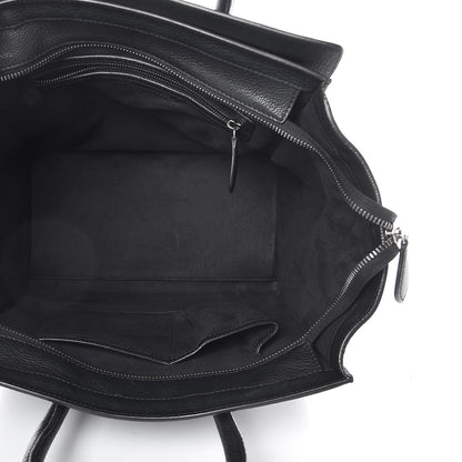 Celine Drummed Calfskin Mini Luggage Black 5 of 15