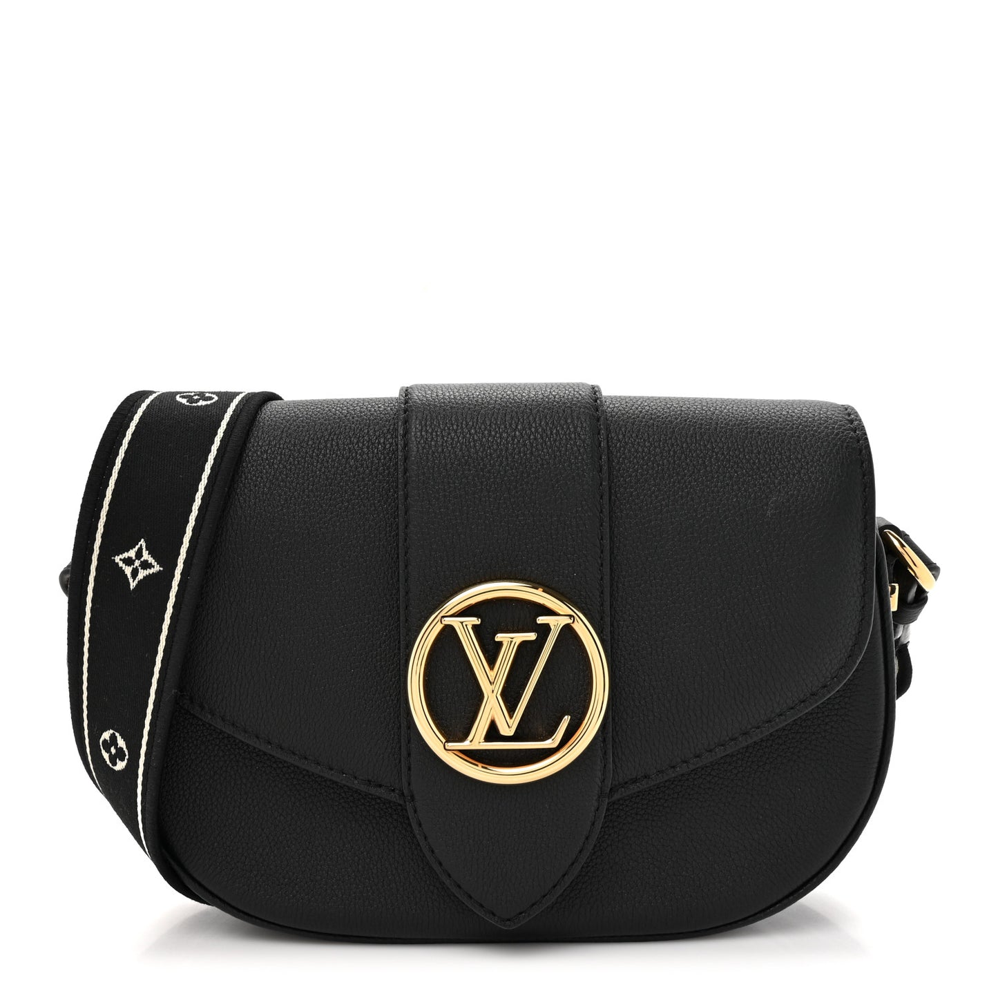 Grained Calfskin LV Pont 9 Soft MM Black