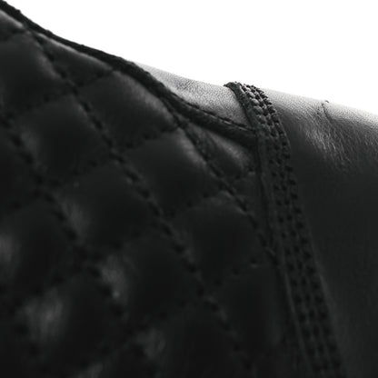 Chanel Calfskin Quilted Lace Up Combat Boots 37 Black 12 of 14