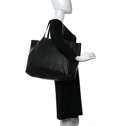 Celine Smooth Lambskin Horizontal Zipper Gusset Cabas Black 3 of 14