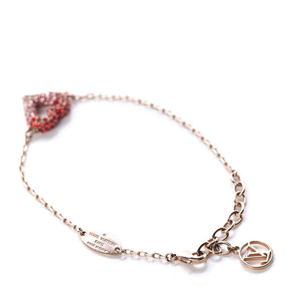 Louis Vuitton Swarovski LV and V Heart Strass Bracelet Rose Gold 3 of 5