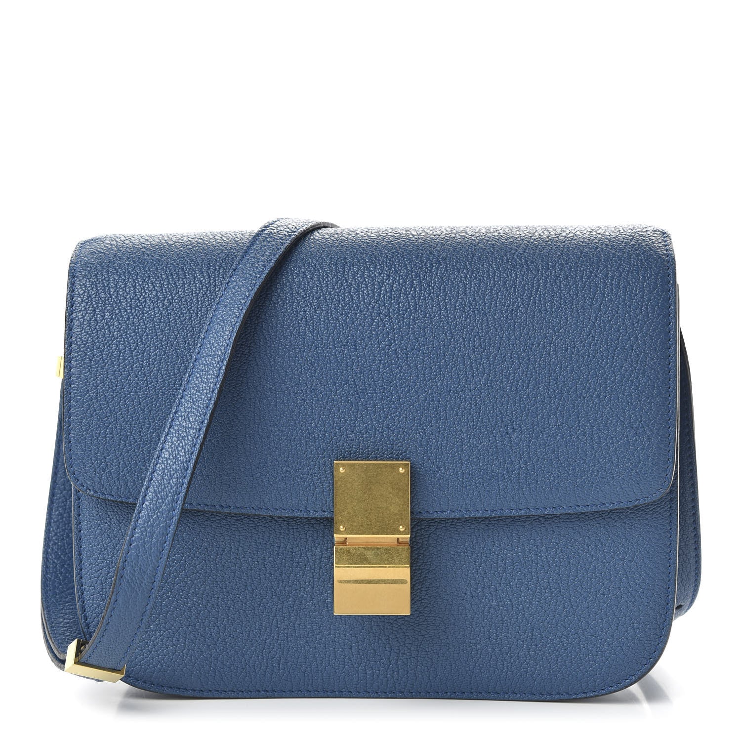 Celine Goatskin Medium Classic Box Flap Bag Deepsea 1 of 10