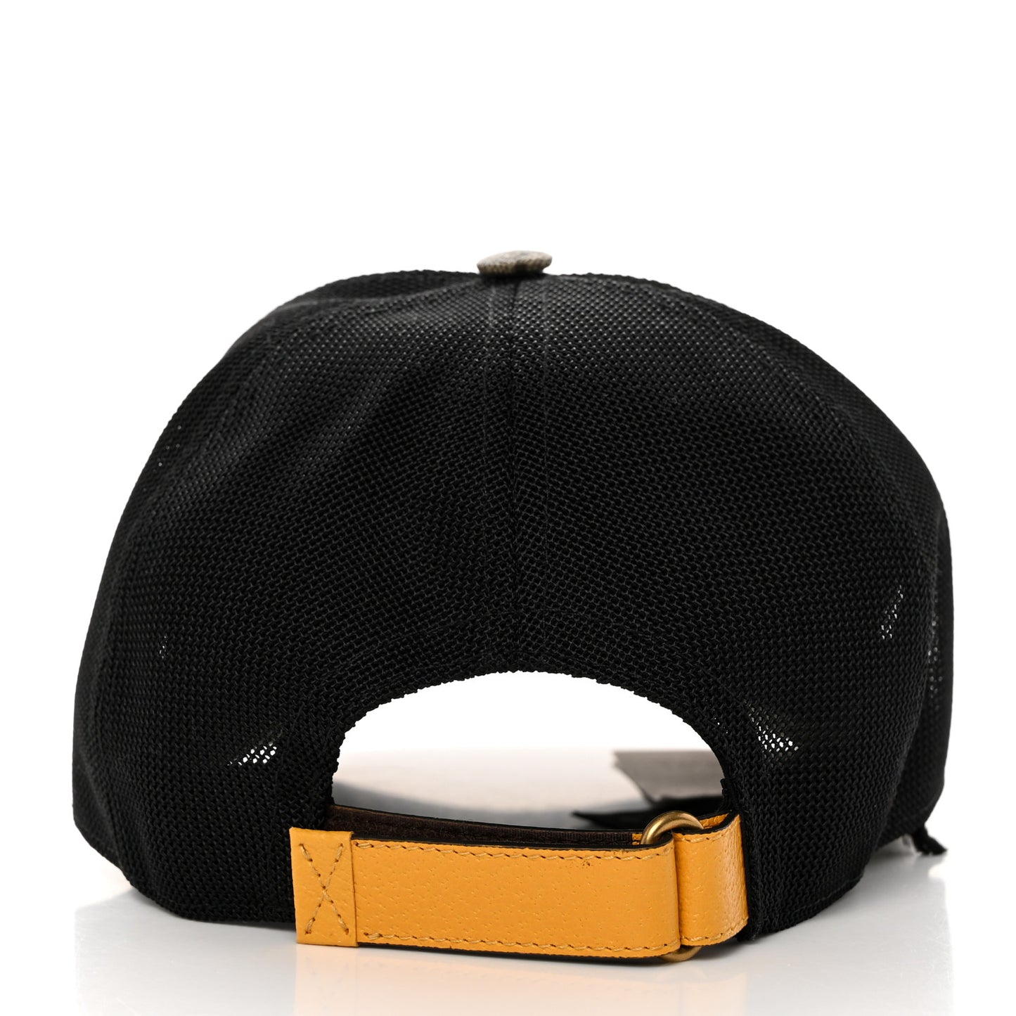 Soft GG Supreme Monogram Mesh Textured Dollar Calfskin Neo Vintage Rap Baseball Hat S Dark Brown Black