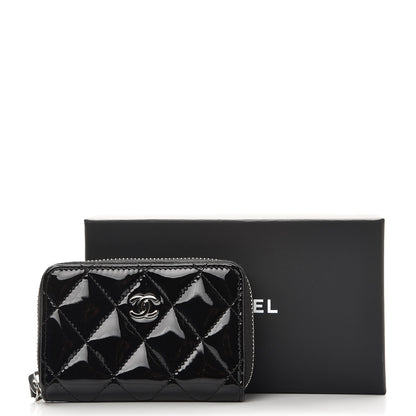 Chanel Patent Calfskin Quilted Zip Coin Purse Black 8 of 8