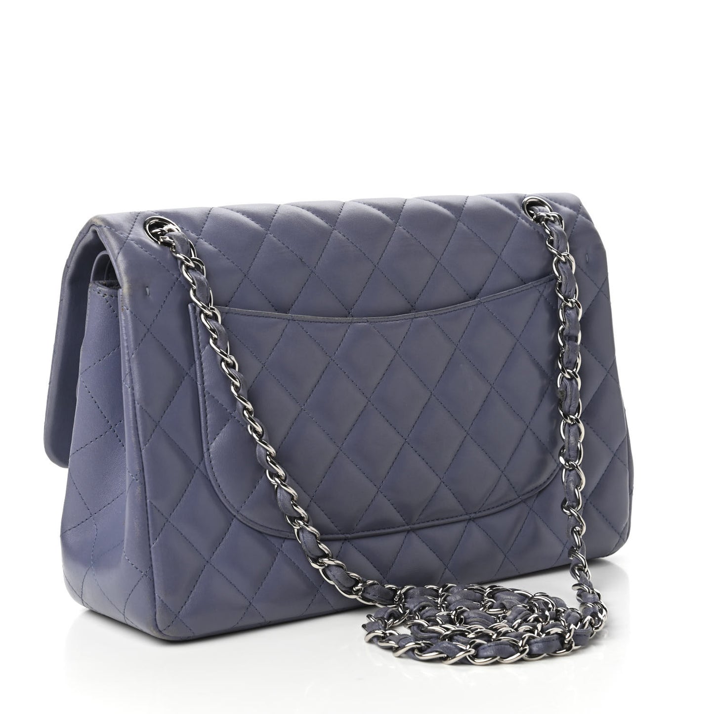 Lambskin Quilted Jumbo Double Flap Light Purple