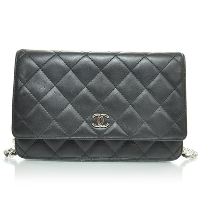 Chanel Lambskin Quilted Wallet On Chain WOC Black 1 of 10