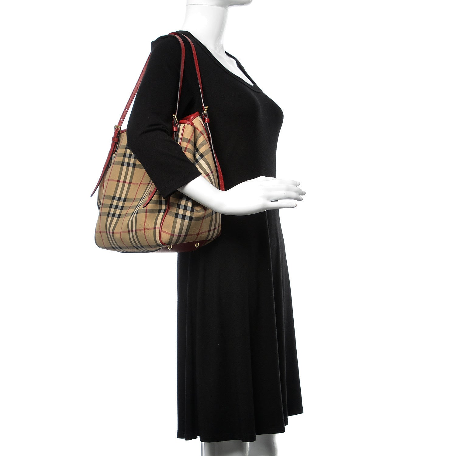 Burberry Horseferry Check Small Canterbury Tote Honey Parade Red 2 of 11