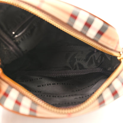 Burberry Calfskin Haymarket Check Crossbody Bag Brown 5 of 12