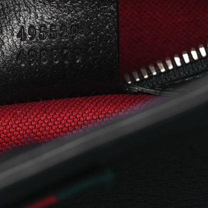 Gucci Textured Dollar Calfskin Web Tote Black 7 of 12