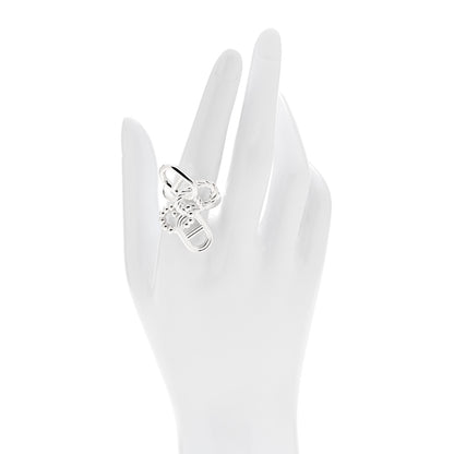 Hermes Sterling Silver Chaine d'Ancre Alea II Multi Link Ring 56 7.5 2 of 5