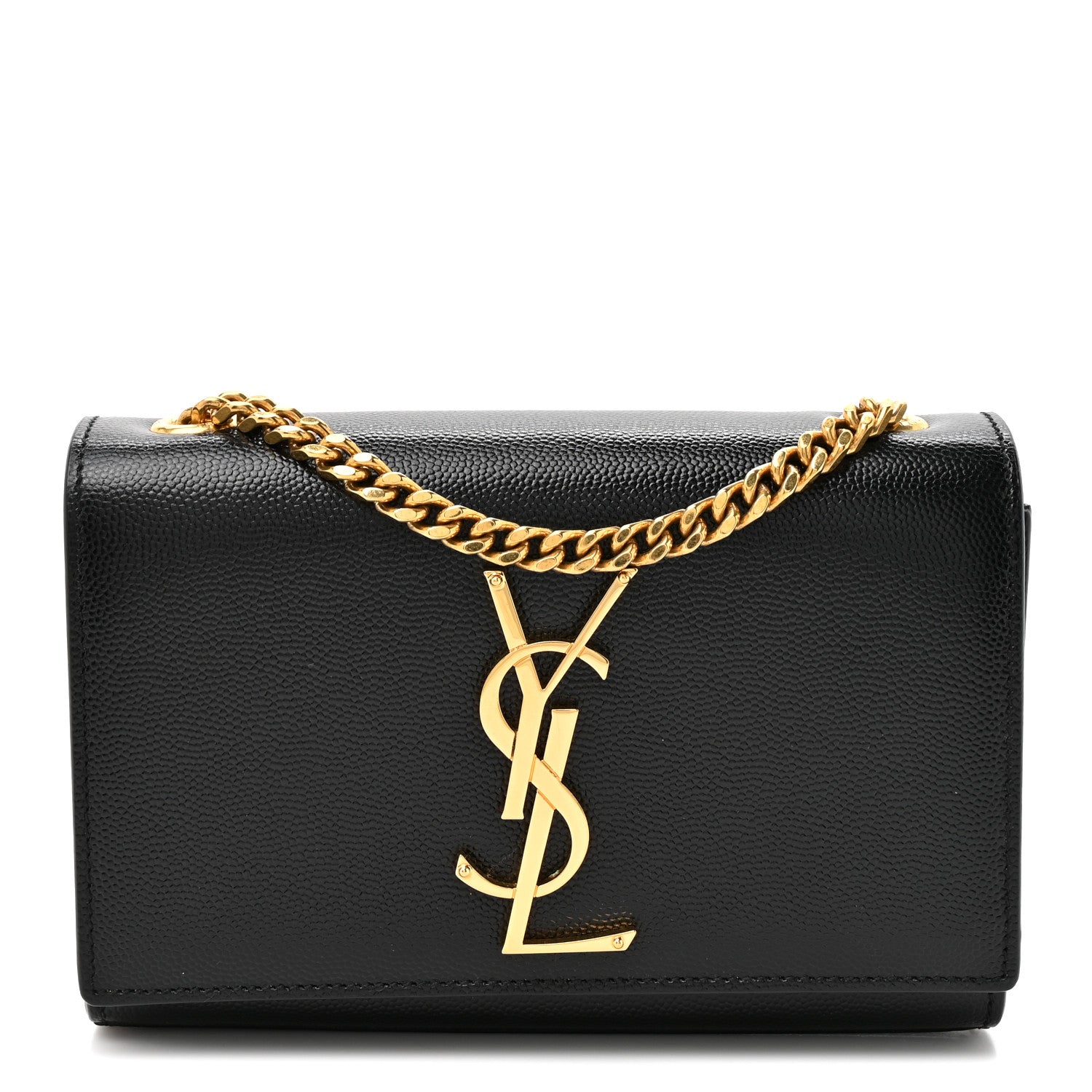 Saint Laurent Grain De Poudre Small Monogram Kate Satchel Black 1 of 10