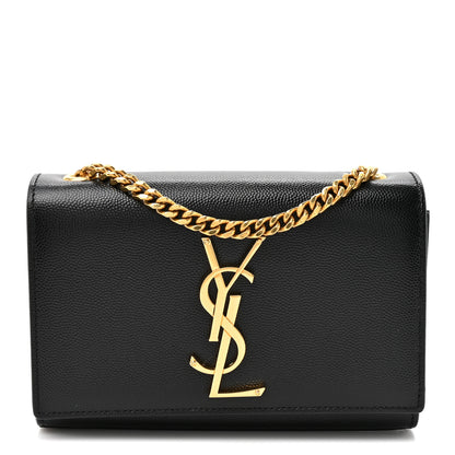 Saint Laurent Grain De Poudre Small Monogram Kate Satchel Black 1 of 10