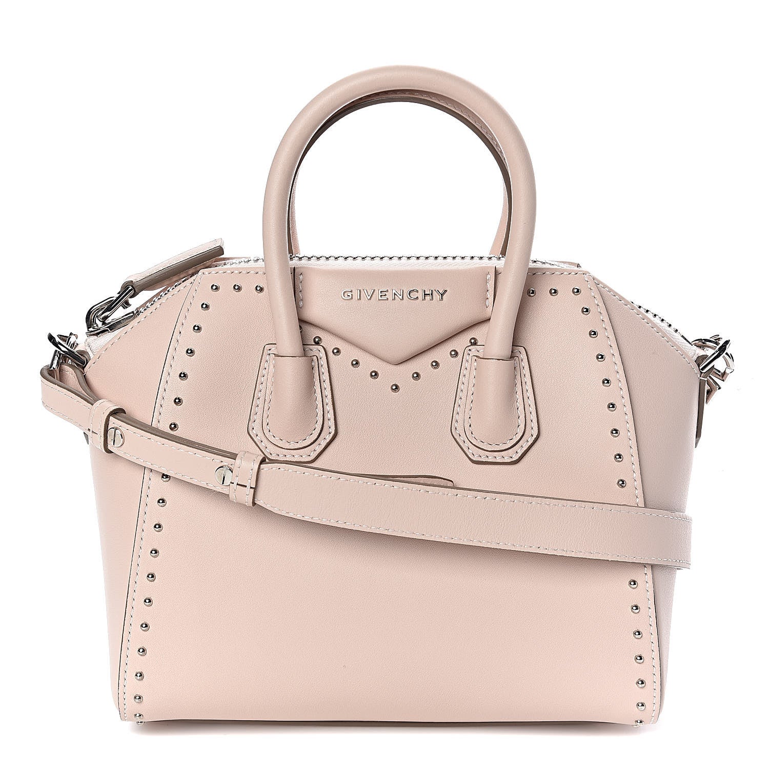 Givenchy Smooth Calfskin Mini Studded Antigona Pale Pink 1 of 10