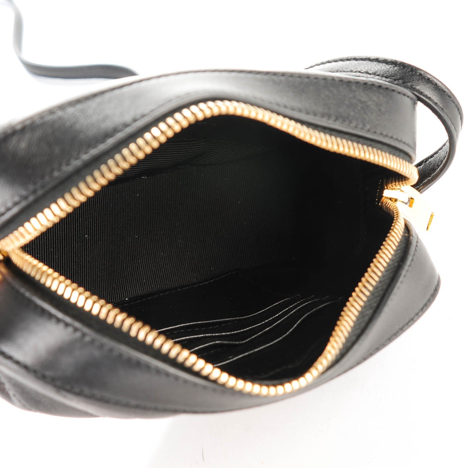 Saint Laurent Lambskin Chevron Small Classic Monogram Camera Bag Nero Black 5 of 7