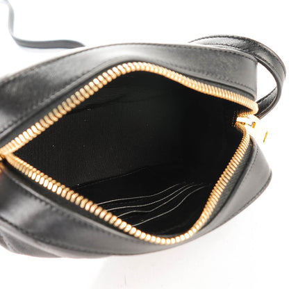 Saint Laurent Lambskin Chevron Small Classic Monogram Camera Bag Nero Black 5 of 7