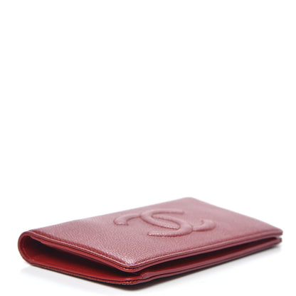 Chanel Caviar Timeless CC Yen Wallet Red 4 of 11