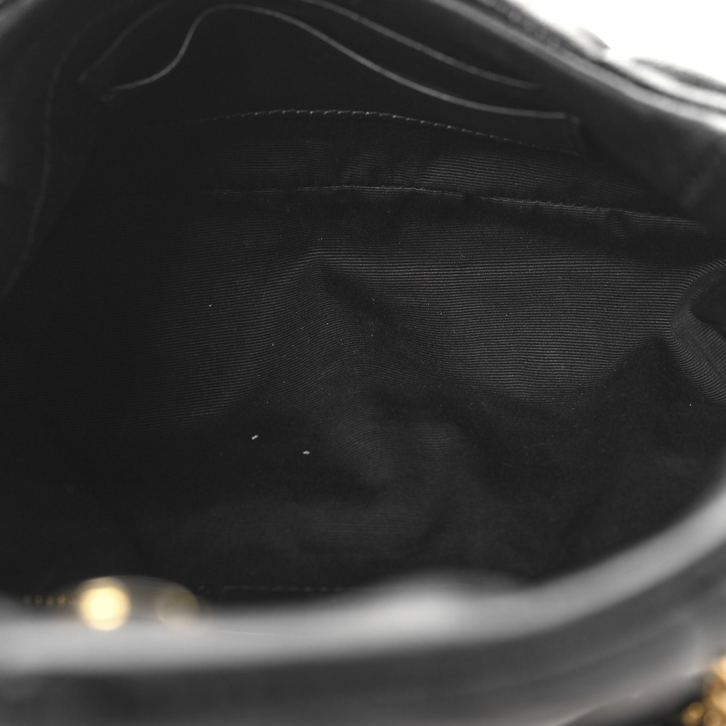 Crinkled Calfskin Quilted Toy Loulou Puffer Monogram Chain Satchel Black