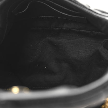 Saint Laurent Crinkled Calfskin Quilted Toy Loulou Puffer Monogram Chain Satchel Black 5 of 11