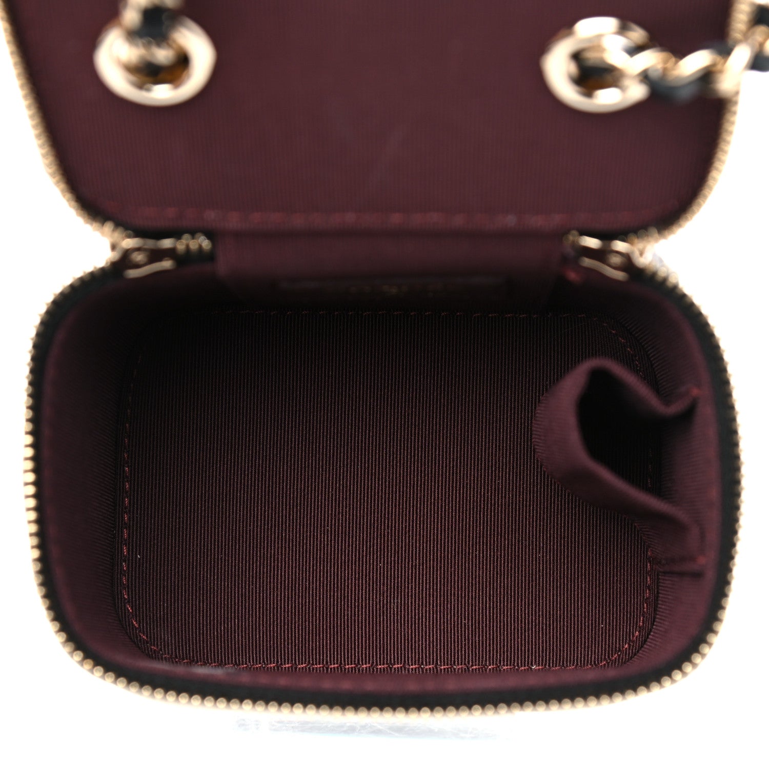 Chanel Lambskin Quilted Mini Vanity Case With Chain Black 5 of 9