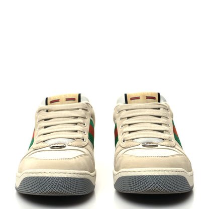 Gucci Nylon Nubuck Web Womens Screener Sneakers Mystic 37.5 Dusty Milk 2 of 9
