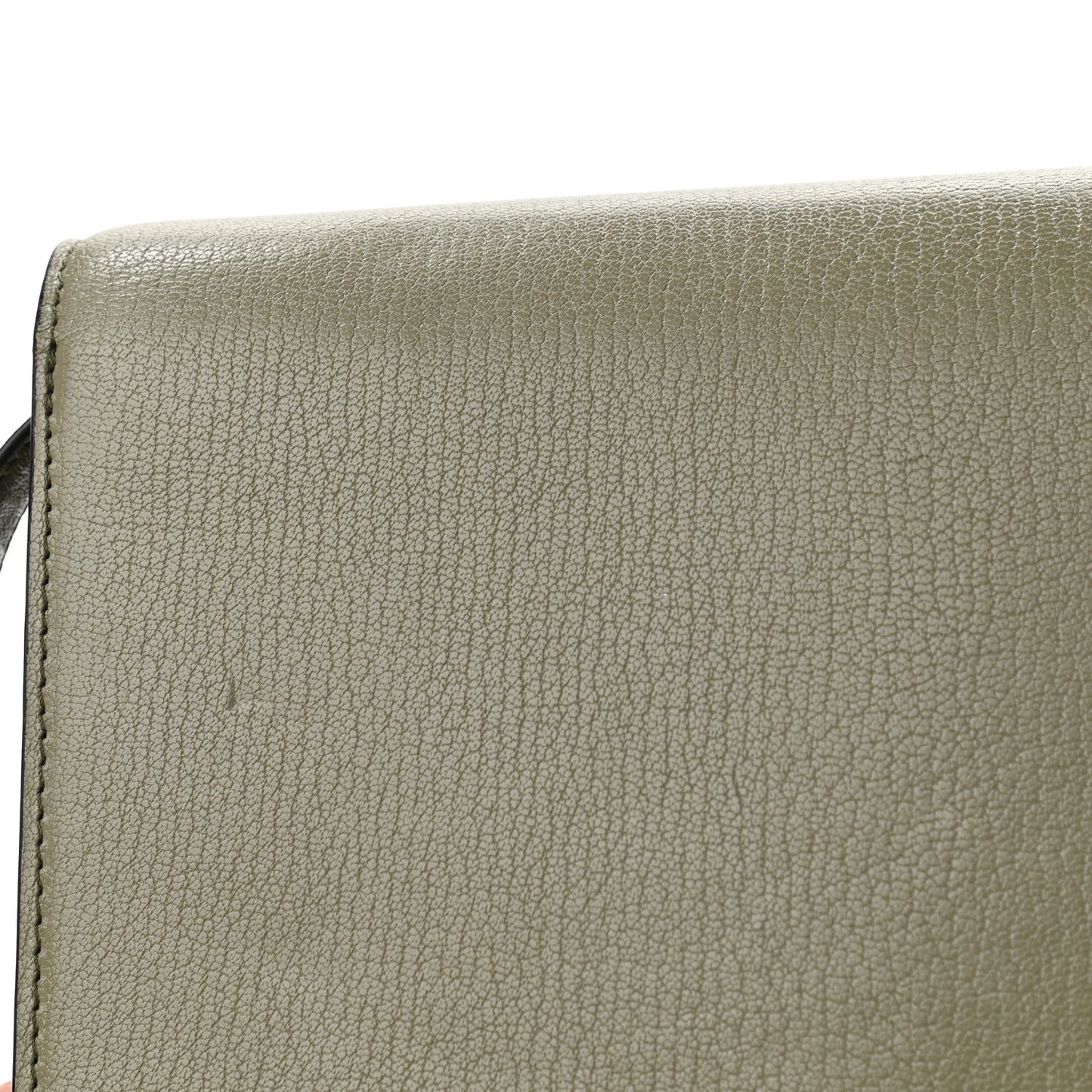 Goatskin Classic Box Medium Flap Bag Army Green
