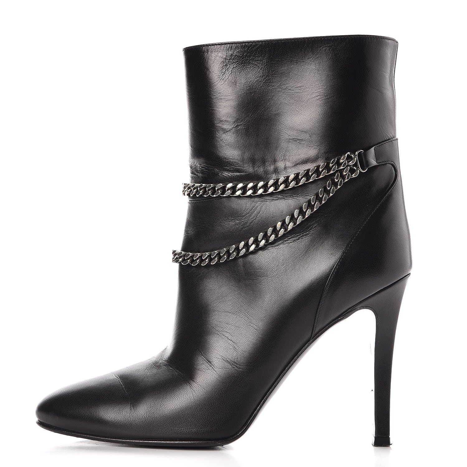 Saint Laurent Calfskin Debbie 100 Ankle Boots 38 Black 1 of 14
