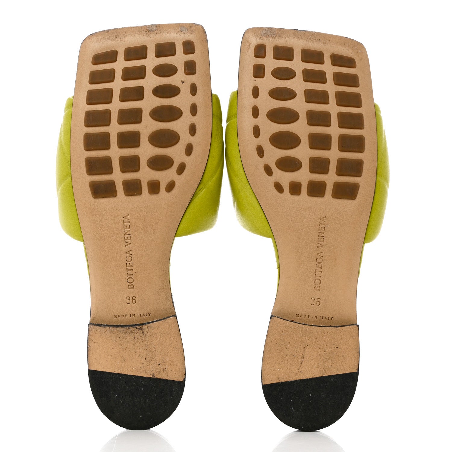 Bottega Veneta Nappa Quilted Rubber Lido Flat Sandals 36 Kiwi 5 of 8