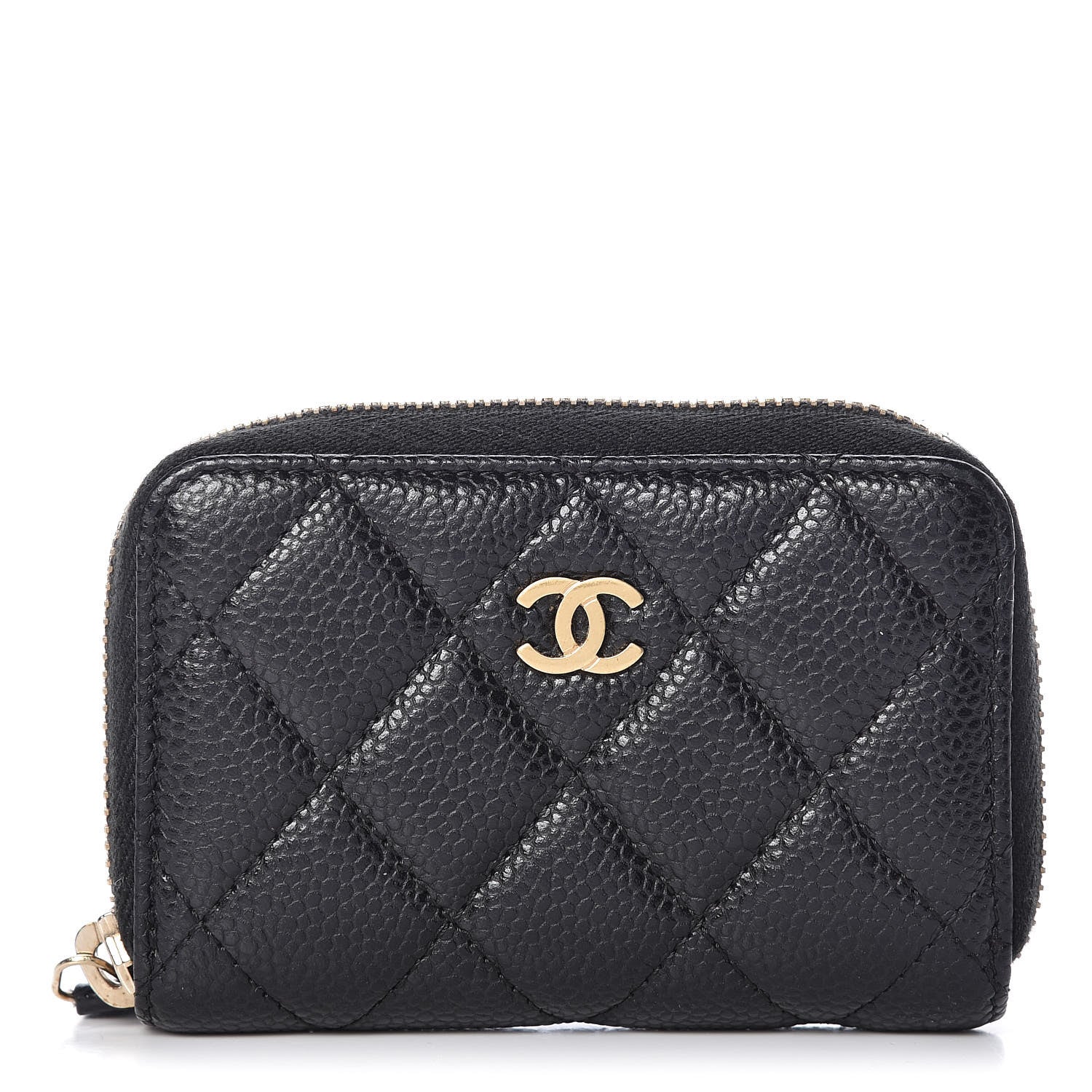 Chanel Caviar Quilted Zip Coin Purse Black 1 of 9