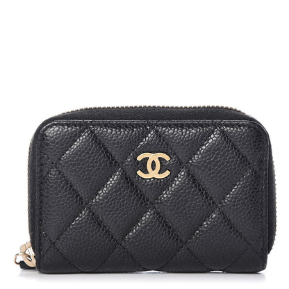 Chanel Caviar Quilted Zip Coin Purse Black 1 of 9